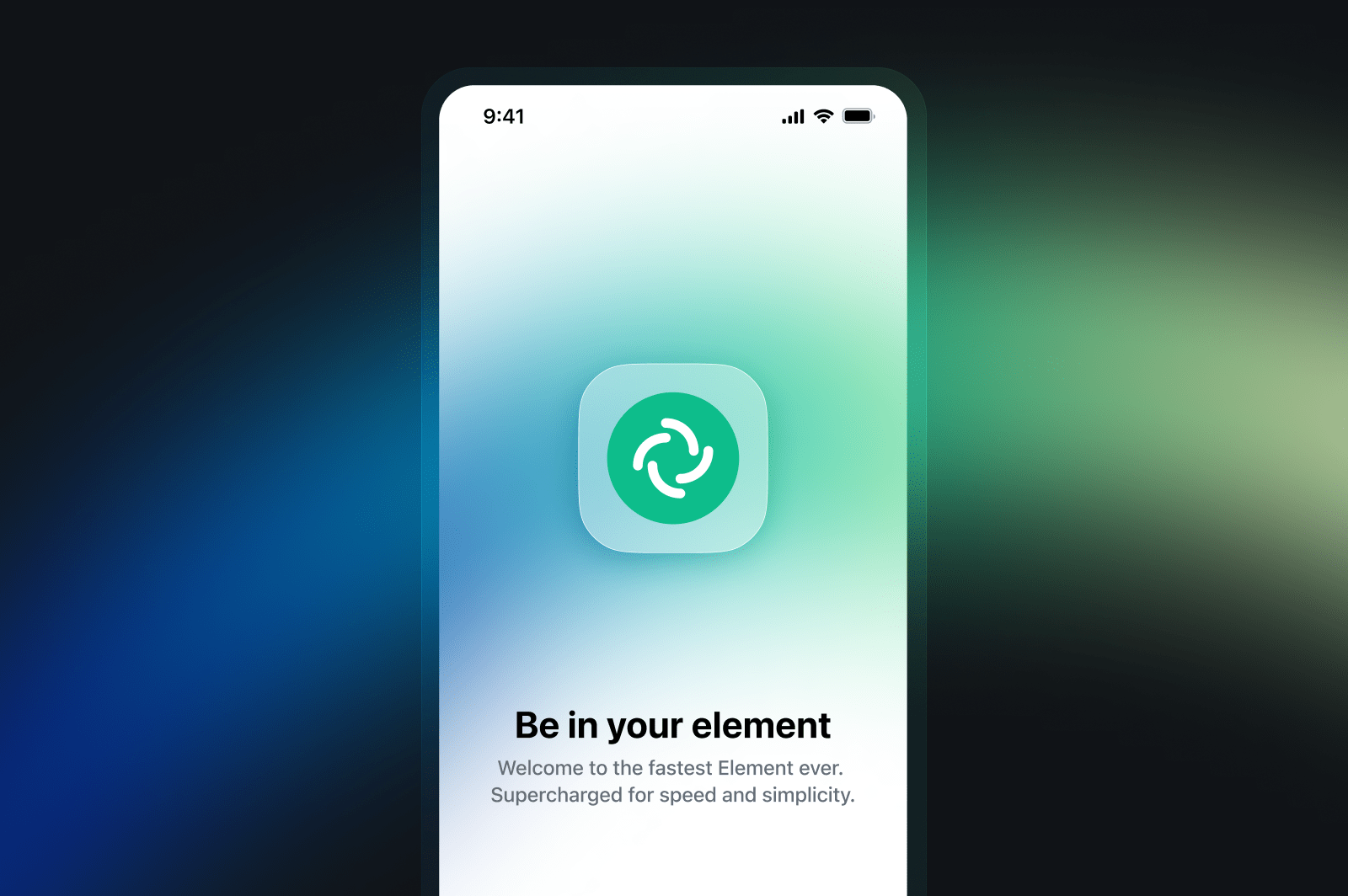 Element X welcome screen.
