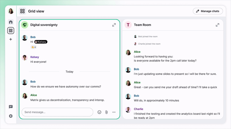 Adding/removing rooms to Grid view