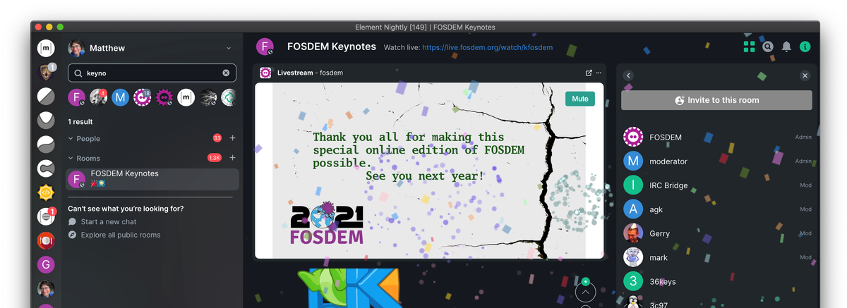 FOSDEM on Matrix