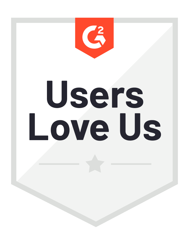 G2 badge stating "Users love us".