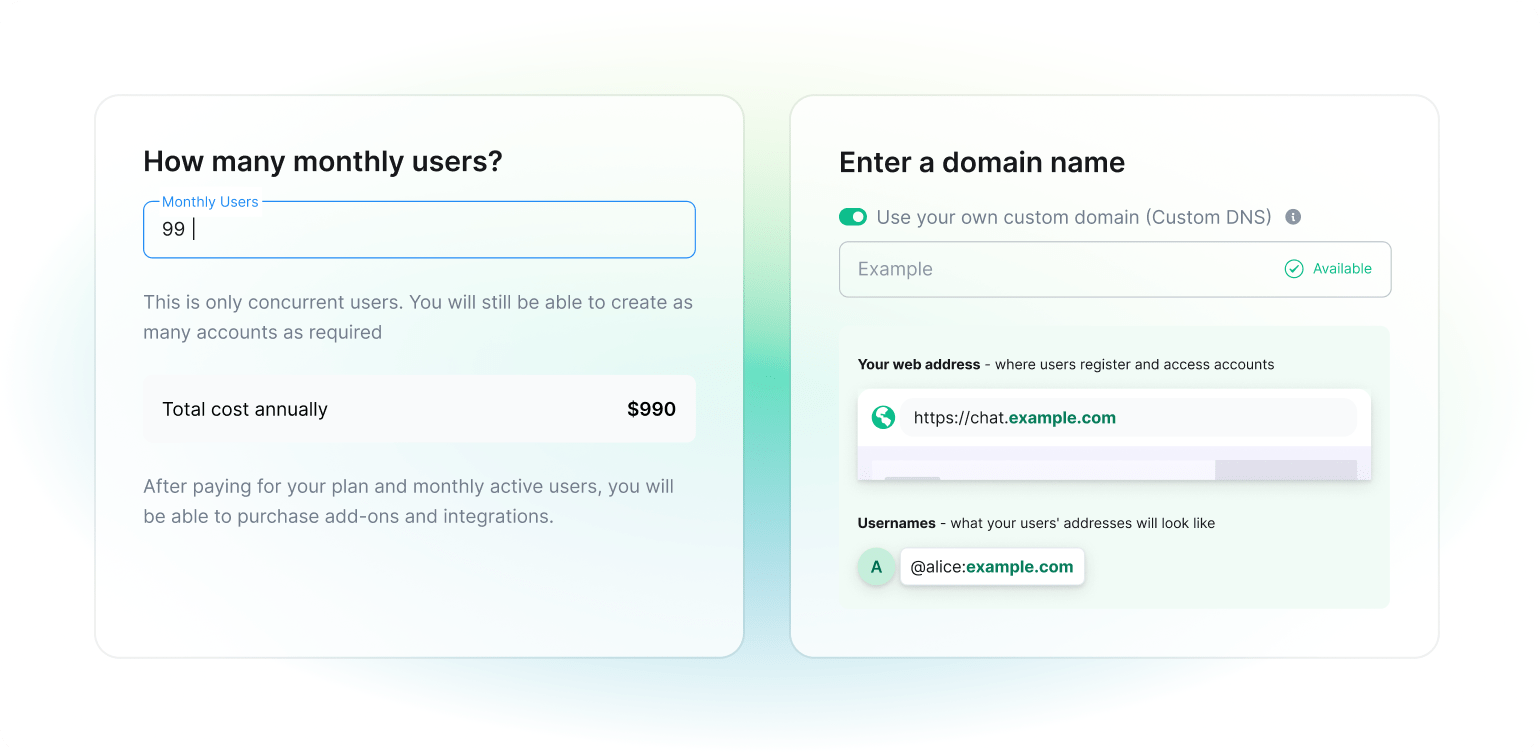 Enter users and domain name.